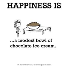 Happiness Is A Modest Bowl Of Chocolate Ice Cream Funny Happy