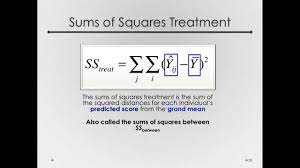 The mean sum of squares can also be defined as the variance of the set of scores. The Sums Of Squares Treatment In Anova Module 2 2 6 Youtube
