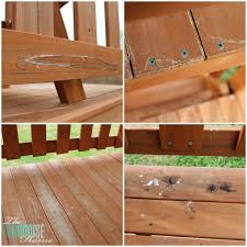 Afterwards, you have to fill the gaps and the holes with a good wood putty. 5 Easy Steps To Stain An Outdoor Structure The Turquoise Home