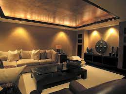 Ok So I Don T Like The Colours But The Spot Lights Boucing Indirect Light Off The Walls Living Room Lighting Living Room Spotlights Contemporary Living Room