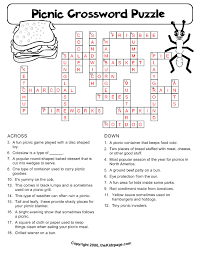 Free easy crossword puzzles with answers to print, free easy printable crossword puzzles for adults with answers, free easy printable crossword puzzles with answers, free easy. Picnic Crossword Puzzle Answers Free Printable Learning Activities For Kids Printable Colouring Sheets