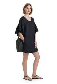Frill Sleeve Shift Dress Dresses Vintage Dresses Dresses Shift Dress