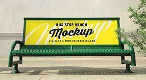 Free Outdoor Advertising Bus Stop Bench Mockup Psd File Outdoor Advertising Bus Stop Mockup