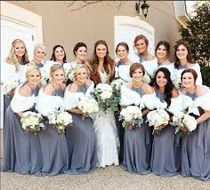 Winter Wedding Ready In Matching Slate Delaney Dresses Amsale Bride Bridesmaid Colors Amsale Bridesmaid Amsale Bridesmaid Dresses Gray Wedding Colors