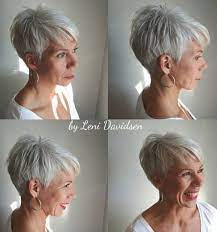 Then the hair is a little longer on the top. Tapered Silver Pixie For Women Over 60 Gorgeous Gray Hair Chic Short Haircuts Short Hair Styles Pixie