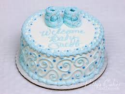 Photo Of A Baby Shower Cake Blue Boy Round Patty S Cakes And Desserts Rustic Baby Shower Cake Baby Shower Cakes Blue Baby Shower Cake