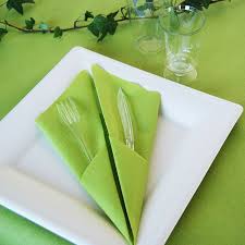 Pliage Pochette Couvert Serviette Vert Anis Soft Pliage Serviette Range Couvert Pliage Serviette Pliage Serviette Papier
