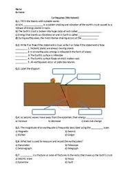 Earthquakes Worksheet Distance Learning In 2020 Worksheets Earth Science Middle School School Worksheets