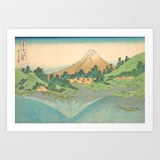 Reflection In Lake At Misaka In Kai Province Thirty Six Views Of Mount Fuji By Katsushika Hokusai Art Print By A540lincolnave Society6