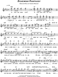 Queen Bohemian Rhapsody Sheet Music Leadsheet In Bb Sheet Music Free Sheet Music Piano Sheet Music Free