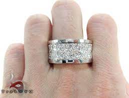 Trax Ultra Band Mens White Gold Diamond Wedding Ring Mens Diamond Wedding Bands Diamond Wedding Bands White Gold Diamond Wedding Rings