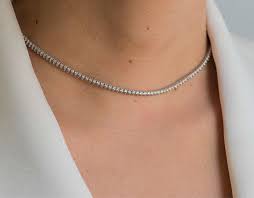 3 Prong Diamond Tennis Necklace Tennis Necklace Diamond Tennis Necklace Diamond Jewelry Necklace