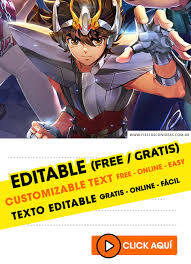 A super stylish 18th birthday card celebrating how many wonderful years, months, weeks, days, hours and even seconds they have been in the world. 6 Free Knights Of The Sodiac Saint Seiya Birthday Invitations For Edit Customize Print Or Send Via Whatsapp Fiestas Con Ideas