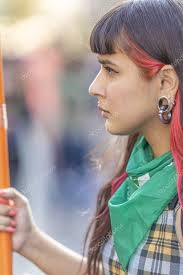 Ritratto Della Donna Durante Manifestazioni Della Giornata Della Donna  Santiago — Foto stock editoriale di © abriendomundo #249959342