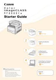 Canon mf8000c series is a imaging devices device. Canon Color Imageclass Mf8080cw Starter Manual Pdf Download Manualslib