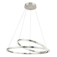 Choose a minimalist design such as corben or our globe flush ceiling light and hang it in your kitchen above worktops or in the bathroom to get ready in style. Modern 32 Inch Led Double Ring Pendant Light Satin Nickel Finish At Destination Lighting Led Pendant Lights Black Pendant Light Light Satin