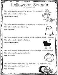 Halloween Sounds Poem Halloween Poems Halloween Songs For Preschoolers Halloween Sounds