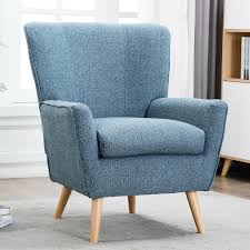 Contemporary Fabric Accent Chair Padded Seat Arm Chair High Back Living Room New In 2020 Accent Chairs For Living Room Accent Chairs Blue Accent Chairs