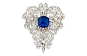 blue sapphire brooch