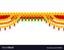 Flower Garland Decoration Toran For Happy Diwali Vector Image Diwali Vector Garland Decor Wedding Banner Design