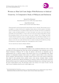 For judges and court ofﬁcers. Pdf Women As Shari Ah Court Judges With Reference To Judicial Creativity A Comparative Study Of Malaysia And Indonesia