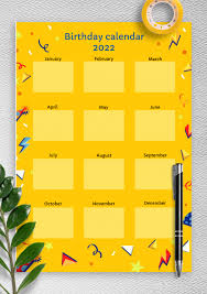 Check spelling or type a new query. Birthday Calendar Download Printable Birthday Calendar Templates