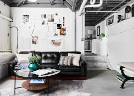 Leaving the ceiling open (but painted), with visible heating ductwork, pares down the budget considerably. A Basement Turned Office Reveal 7 Steps For How To Pull Off Edgy Neutral Emily Henderson