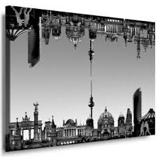 Aufgespannt auf keilrahmen und handsigniert. Leinwand Bild Berlin Wandbild Xxl Bild Gerahmt Kunstdruck Schwarz Weiss 5769 C Ebay