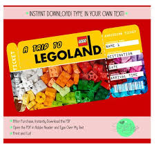 Printable Ticket To Legoland Boarding Pass Adventure Admission Ticket Paper Party Supplies Boarding Pass Plane Printable Tickets Legoland Admission Ticket