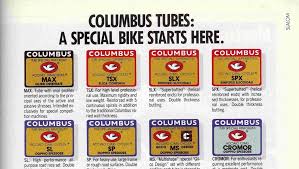 80s Vintage Parts And Restorations Columbus Tubing Chart
