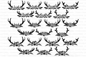 Download Floral Deer Antlers Svg Deer Antlers Flowers Svg Cut Files By Doodle Cloud Studio Thehungryjpeg Com