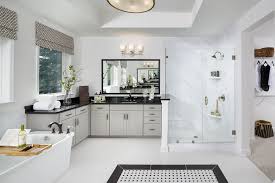 Black And Gold Art Deco Bathroom Modern Black And White Master Bathroom White Master Bathroom Black And White Master Bathroom Home