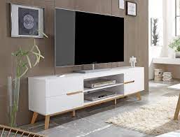Wohnraum schrank in weiß & eiche dekor mit glas least. Lowboard Weiss Eiche 169x56x40 Cm Tv Board Tv Mobel Wohnzimmer Wohnmobel Celio 1 Ebay