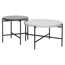 Quadro Set Of 2 Cement Outdoor Nesting Tables Charcoal Taupe 1 Unique Living Room Furniture Nesting Tables Furniture