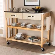 Find the perfect kitchen & dining furnishings at hayneedle, where you can buy online while you explore our room designs and curated looks for tips, ideas & inspiration to kitchen island with drawers. Highland Dunes Doucette 47 Solid Wood Kitchen Cart With Stainless Steel Top Reviews Wayfair