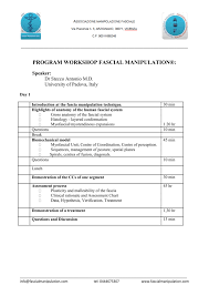 Assessment Chart For Fascial Manipulation