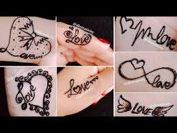 Cd in this video i will make 3 different types of love tattoo on hand by black marker #lovetattoo. 7 Beautiful Love Tattoo Ideas Love Tattoo Mehndi Designs Youtube