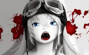 Free anime live / animated wallpapers. Vampire Blood Anime Girl Blue Eyes Fangs Hd Wallpaper Anime Dual Monitor Wallpaper 4k 1920x1200 Download Hd Wallpaper Wallpapertip