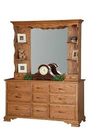 < image 1 of 2 >. 9 Drawer Solid Wood Dresser From Dutchcrafters Amish Furniture