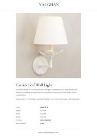 We carry wide selection of crystal chandeliers. Carrick Leaf Wall Light Vaughan Pdf Catalogs Documentation Brochures