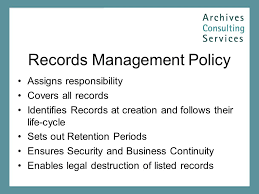 Records management is all about keeping an accurate archive of the various happenings and transactions within your business and being able to you look at all the relevant legal factors and try to work out what your need is for keeping records. Records Management In Ireland Ppt Video Online Download