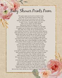 Baby Shower Game Baby Shower Points Poem Baby Girl Rustic Etsy Baby Shower Pictures Baby Shower Fall Baby Shower Poems