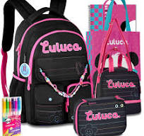 Kit Mochila Lancheira Estojo Luluca Escolar Lançamento Meninas Resistente