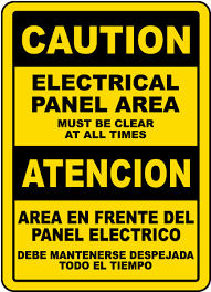 Browse our huge inventory of electrical labels. Bilingual Electrical Panel Area Must Be Clear Label E3328bil By Safetysign Com