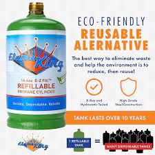 They are expensive and seem pretty wasteful. Buy Flame King Refillable 1 Lb Empty Propane Cylinder Tank With Refill Kit And Cga600 Connection Reusable Safe And Legal Refill Option Dot Compliant 16 4 Oz Green Online In Slovakia B0828zp2vb