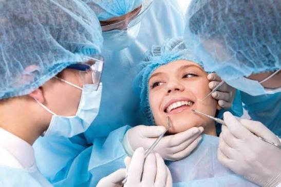 Smiling dental patient in a modern clinic
