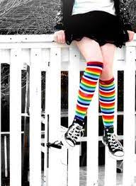 Nena Rainbow Socks High Socks Outfits Rainbow Colors