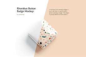 Download Free Rhombus Button Badge Mockup Psd Mockups Get All Free Packaging Box Mockup Templates For Branding Download Psd Mockup PSD Mockup Templates