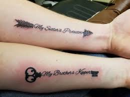 Brother And Sister Arrow And Key Tattoos On The Forearm Key Tattoos Sibling Tattoos Brother Sister Tattoo
