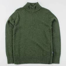Patagonia Reclaimed Wool Quarter Zip Sweater Industrial Green